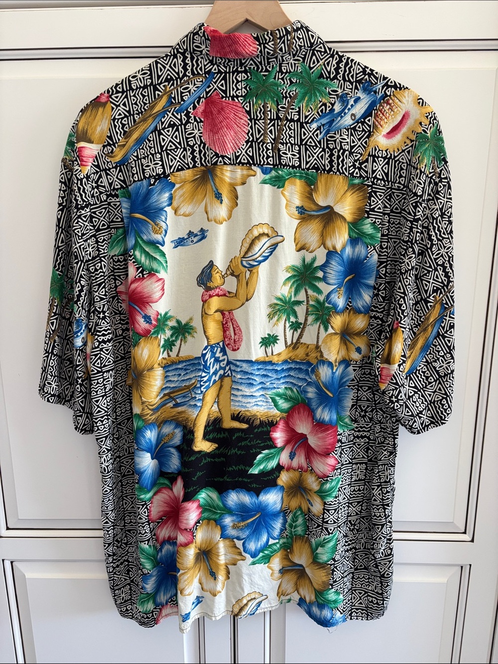 Rare Vintage Reyn Spooner Hawaiian Aloha Floral‎ Travel Beach SS Shirt Mens XL